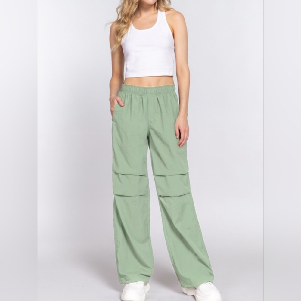 #124 🚨 SALE 🛑S, L BOHO FABULOUS WAIST ELASTIC PARACHUTE PANTS - Picture 10 of 13